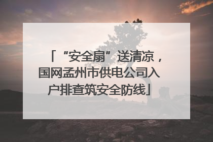“安全扇”送清凉，国网孟州市供电公司入户排查筑安全防线