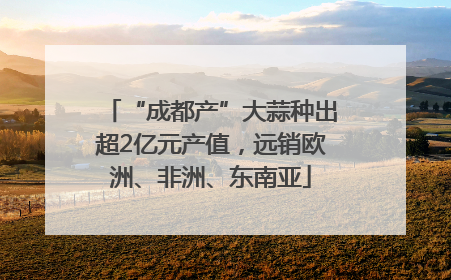 “成都产”大蒜种出超2亿元产值，远销欧洲、非洲、东南亚