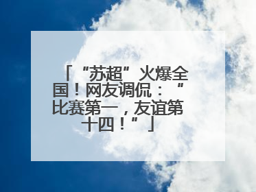 “苏超”火爆全国！网友调侃：“比赛第一，友谊第十四！”