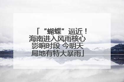 “蝴蝶”逼近！海南进入风雨核心影响时段 今明天局地有特大暴雨