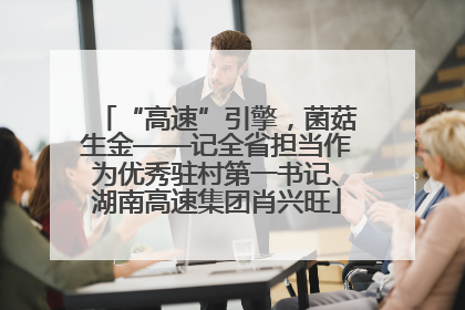 “高速”引擎，菌菇生金——记全省担当作为优秀驻村第一书记、湖南高速集团肖兴旺