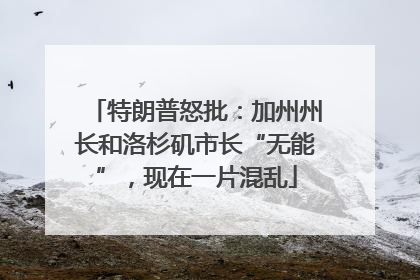 特朗普怒批：加州州长和洛杉矶市长“无能”，现在一片混乱