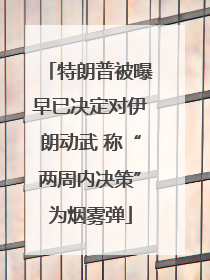 特朗普被曝早已决定对伊朗动武 称“两周内决策”为烟雾弹