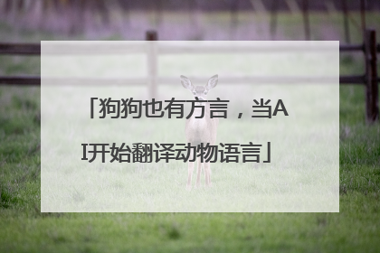 狗狗也有方言，当AI开始翻译动物语言