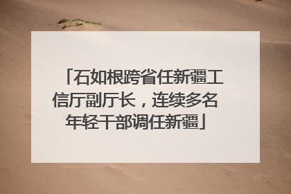石如根跨省任新疆工信厅副厅长，连续多名年轻干部调任新疆