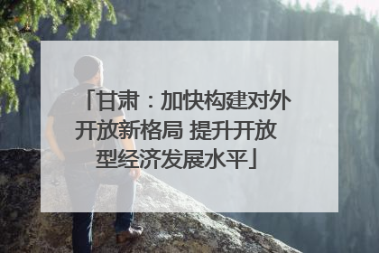 甘肃：加快构建对外开放新格局 提升开放型经济发展水平