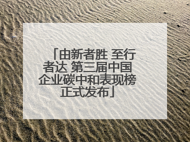 由新者胜 至行者达 第三届中国企业碳中和表现榜正式发布