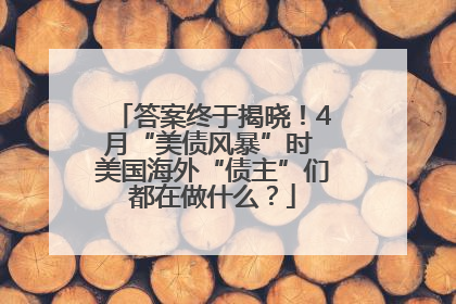 答案终于揭晓！4月“美债风暴”时 美国海外“债主”们都在做什么？