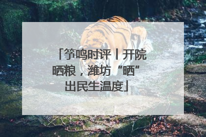 筝鸣时评丨开院晒粮，潍坊“晒”出民生温度