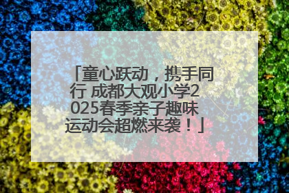 童心跃动，携手同行 成都大观小学2025春季亲子趣味运动会超燃来袭！
