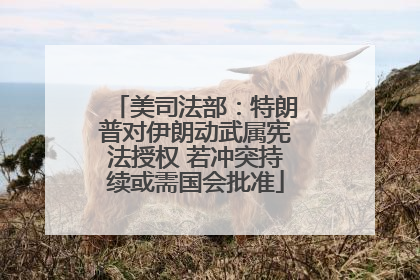 美司法部：特朗普对伊朗动武属宪法授权 若冲突持续或需国会批准