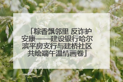 粽香飘邻里 反诈护安康——建设银行哈尔滨平房支行与建桥社区共绘端午温情画卷