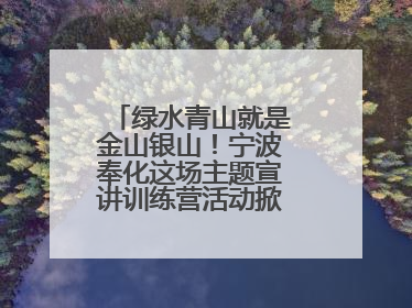 绿水青山就是金山银山！宁波奉化这场主题宣讲训练营活动掀起青春热潮