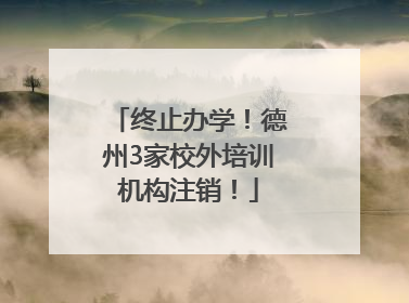 终止办学！德州3家校外培训机构注销！