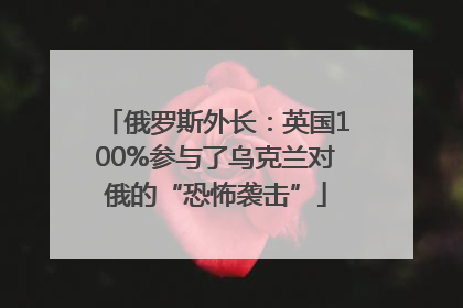 俄罗斯外长：英国100%参与了乌克兰对俄的“恐怖袭击”