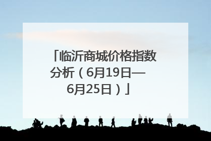 临沂商城价格指数分析（6月19日—6月25日）