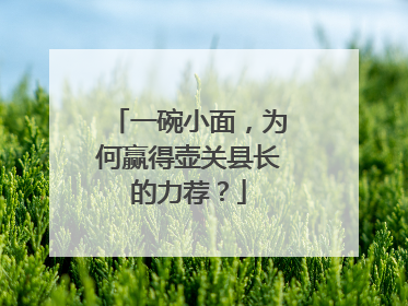 一碗小面，为何赢得壶关县长的力荐？