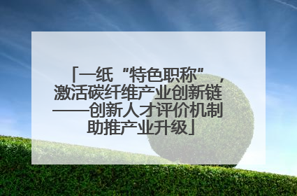 一纸“特色职称”，激活碳纤维产业创新链——创新人才评价机制 助推产业升级