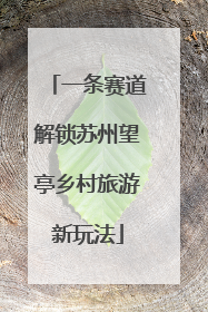 一条赛道解锁苏州望亭乡村旅游新玩法