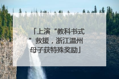 上演“教科书式”救援，浙江温州母子获特殊奖励