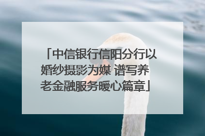 中信银行信阳分行以婚纱摄影为媒 谱写养老金融服务暖心篇章