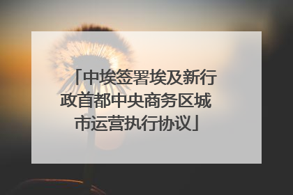中埃签署埃及新行政首都中央商务区城市运营执行协议