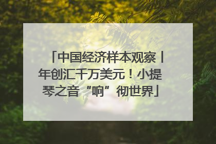 中国经济样本观察丨年创汇千万美元！小提琴之音“响”彻世界