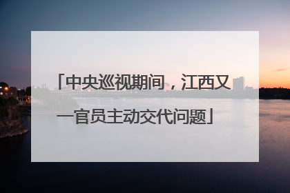 中央巡视期间，江西又一官员主动交代问题