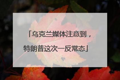 乌克兰媒体注意到，特朗普这次一反常态