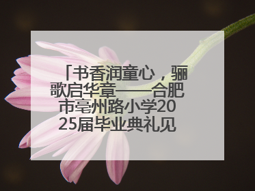 书香润童心，骊歌启华章——合肥市亳州路小学2025届毕业典礼见证成长时刻