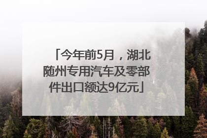 今年前5月，湖北随州专用汽车及零部件出口额达9亿元