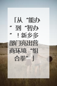 从“能办”到“智办”！新乡多部门亮出营商环境“组合拳”