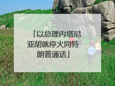 以总理内塔尼亚胡就停火同特朗普通话