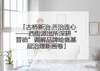 古桥新治 善治连心——西街派出所深耕“晋德”调解品牌绘就基层治理新画卷