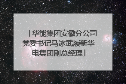 华能集团安徽分公司党委书记马冰武履新华电集团副总经理