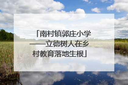 南村镇郭庄小学——立德树人在乡村教育落地生根