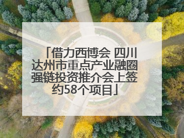 借力西博会 四川达州市重点产业融圈强链投资推介会上签约58个项目