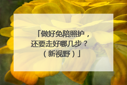做好免陪照护，还要走好哪几步？（新视野）