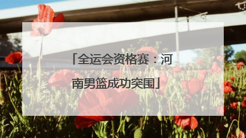 全运会资格赛：河南男篮成功突围