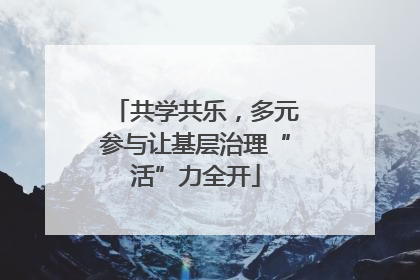 共学共乐，多元参与让基层治理“活”力全开