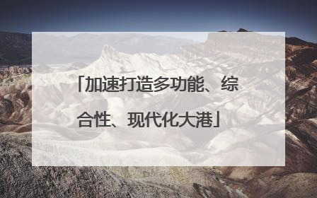 加速打造多功能、综合性、现代化大港