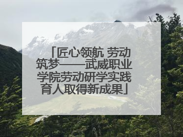 匠心领航 劳动筑梦——武威职业学院劳动研学实践育人取得新成果