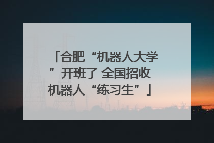 合肥“机器人大学”开班了 全国招收机器人“练习生”