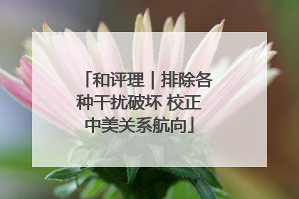 和评理｜排除各种干扰破坏 校正中美关系航向