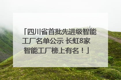 四川省首批先进级智能工厂名单公示 长虹8家智能工厂榜上有名！