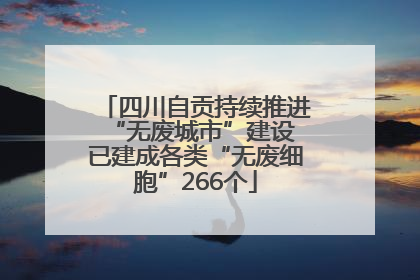 四川自贡持续推进“无废城市”建设 已建成各类“无废细胞”266个