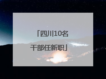 四川10名干部任新职