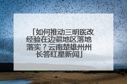 如何推动三明医改经验在边疆地区落地落实？云南楚雄州州长答红星新闻