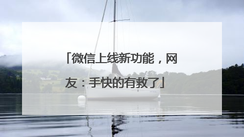 微信上线新功能，网友：手快的有救了