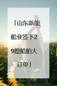 山东新能船业签下29艘船舶大订单